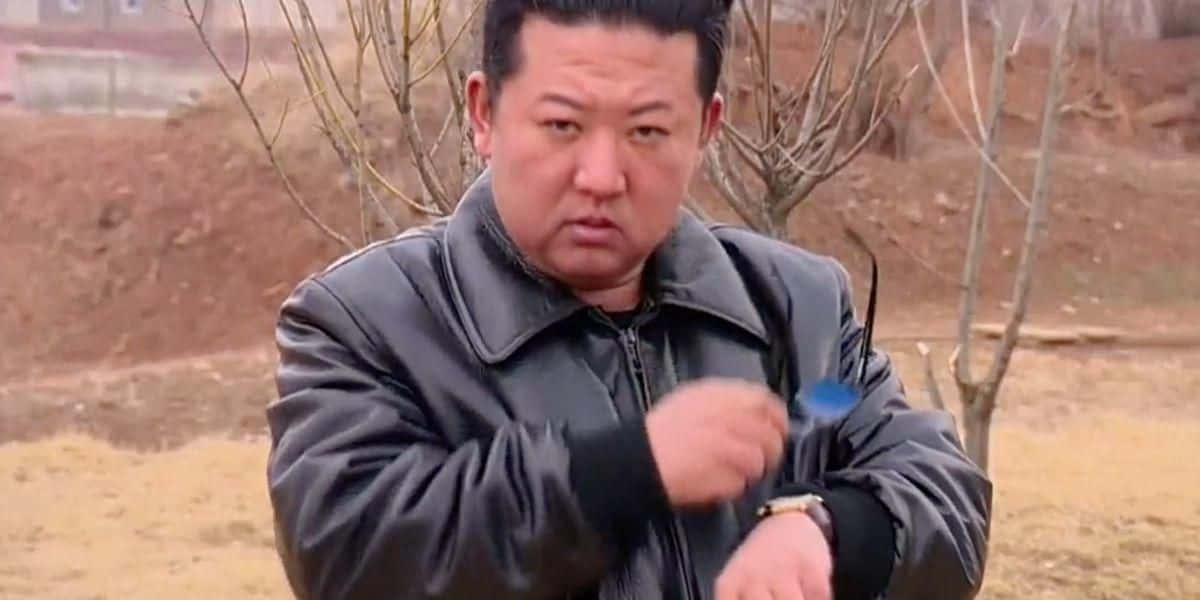 North Korean Leader Kim Jong Un on a Building