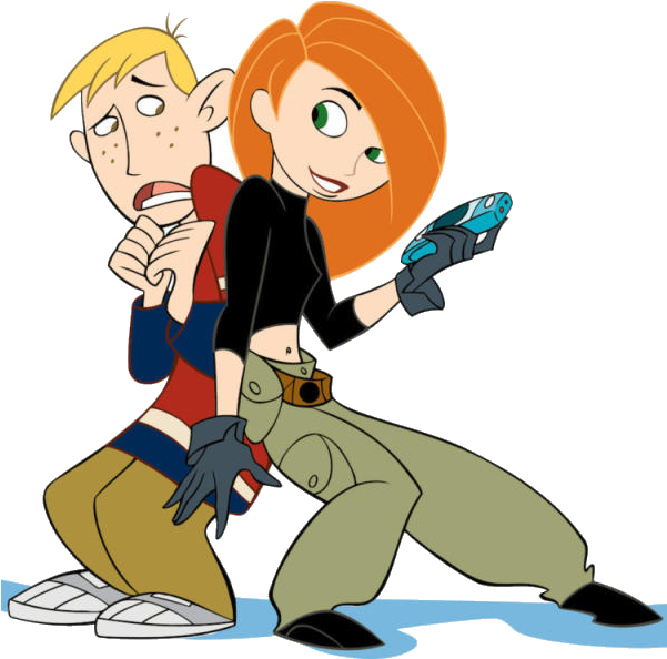 Kim Possibleand Ron Stoppable Action Pose PNG