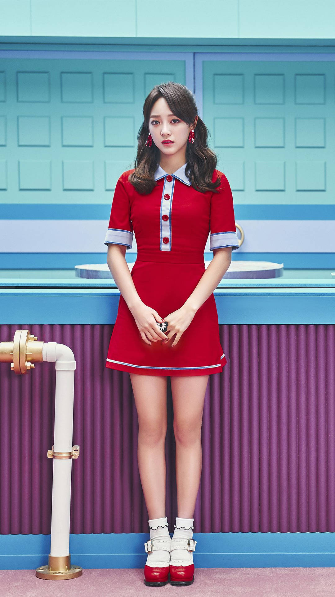 Kim Se Jeong In Red Wallpaper