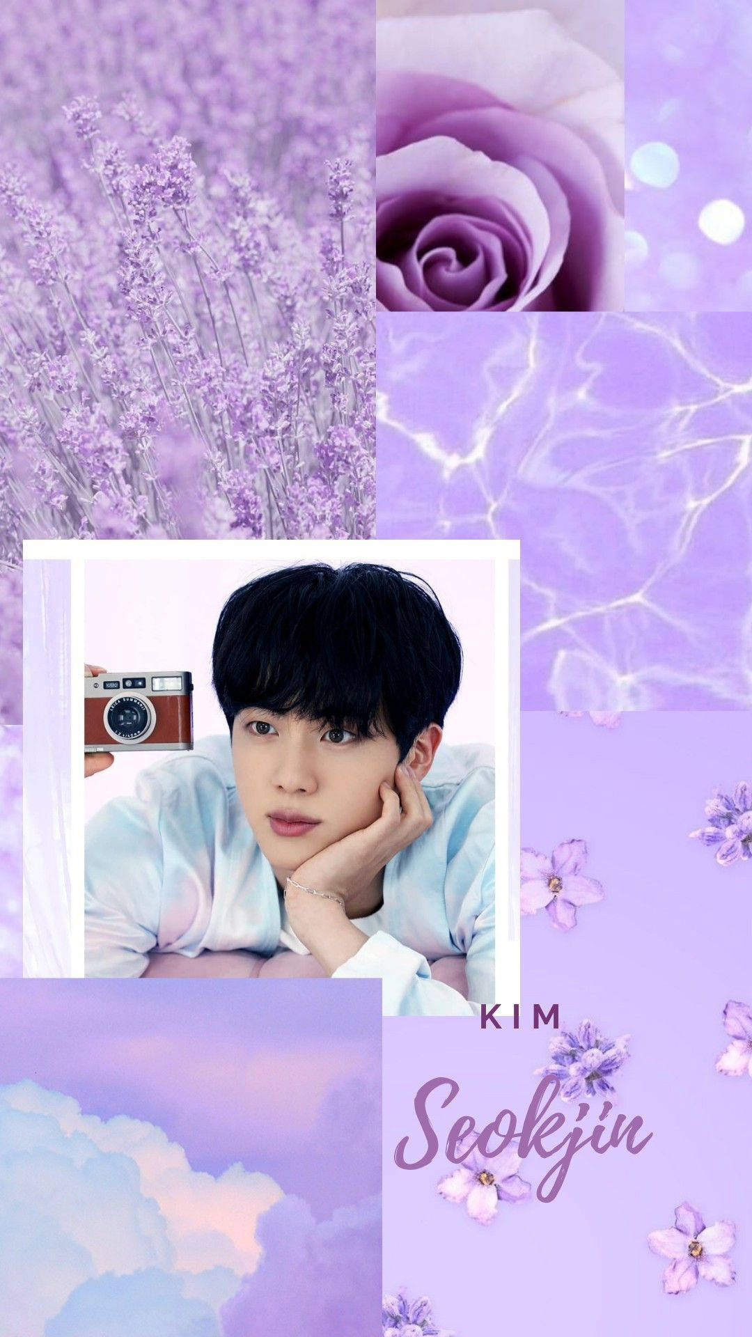 Kim Seokjin Aesthetic Pastel Purple Wallpaper