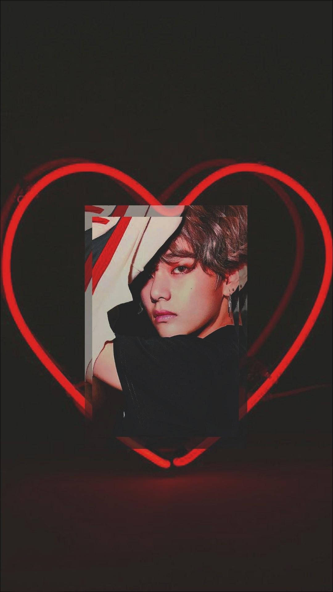 Kim Tae-Hyung Aesthetic Red Heart Wallpaper