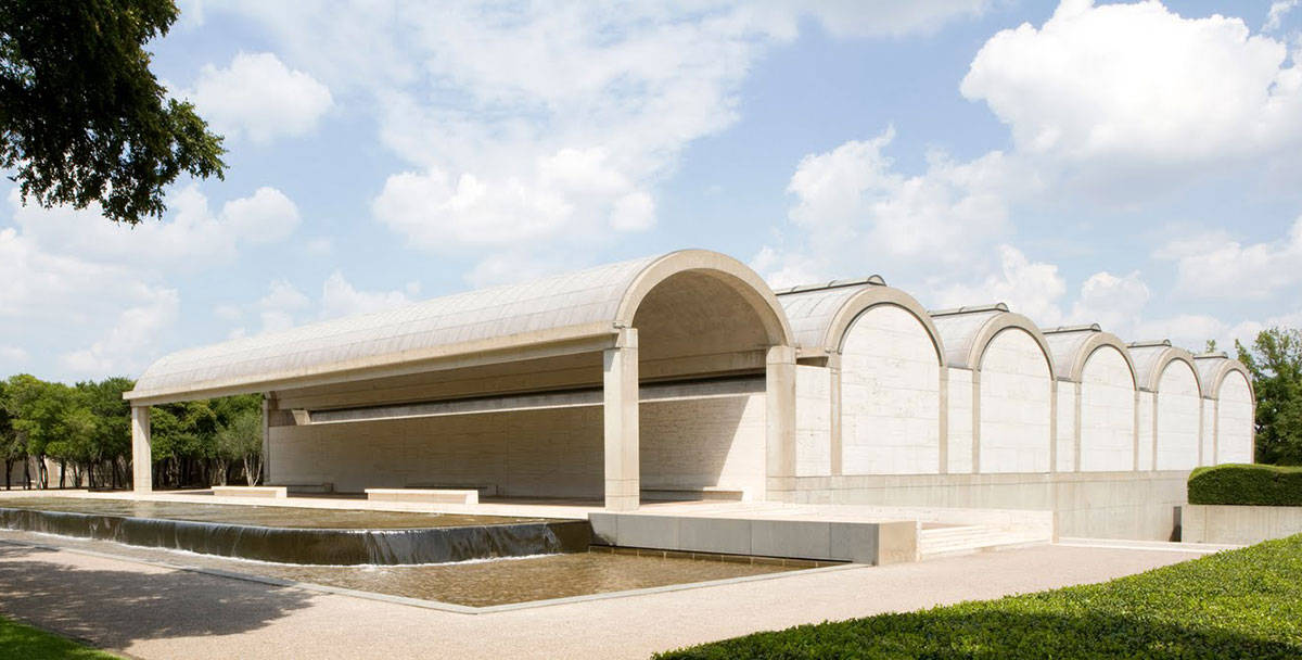 Majestic view of Kimbell Art Museum in Fort Worth, Texas Wallpaper