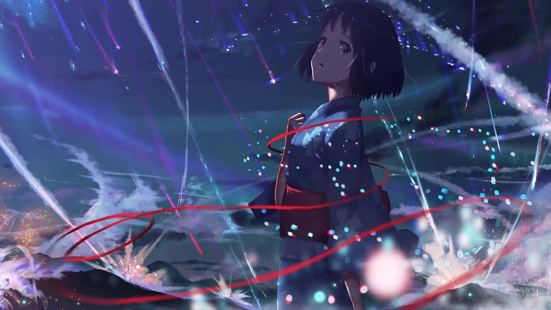 An emotional twilight moment from the hit movie, Your Name
