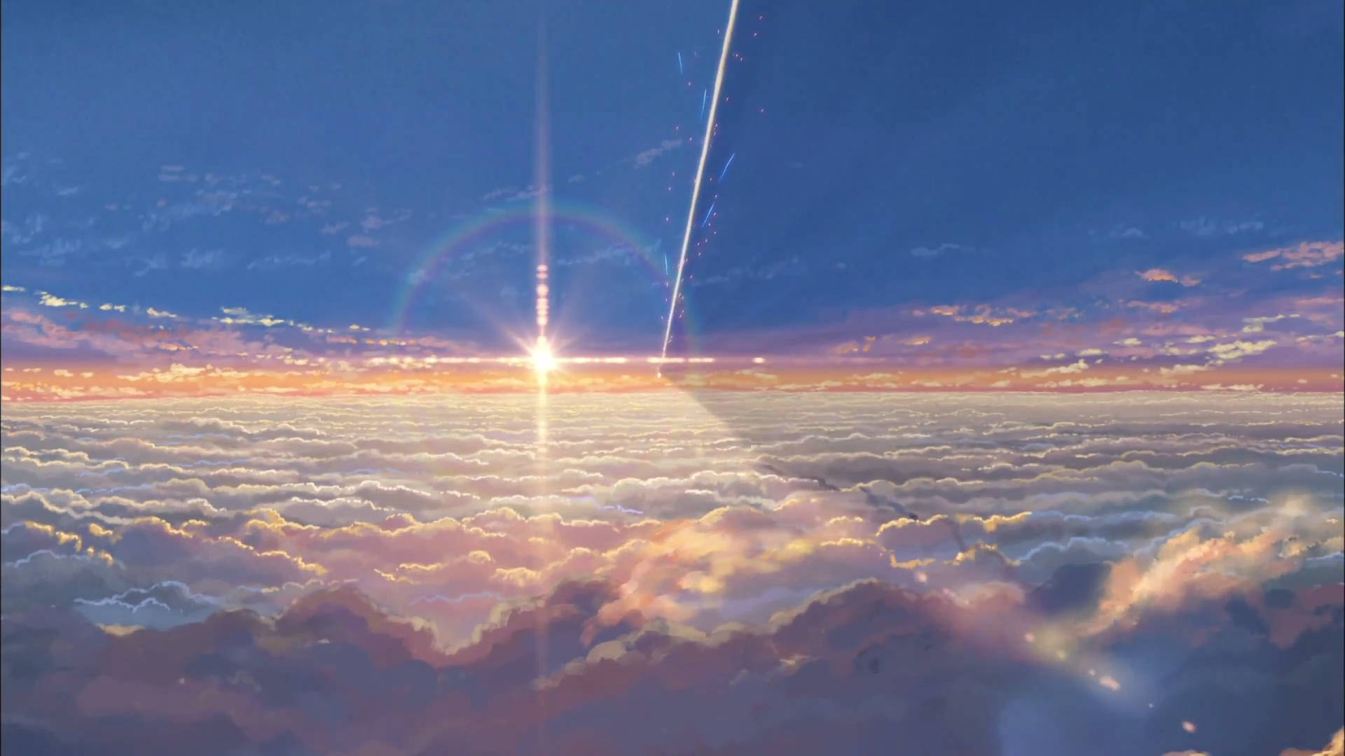 Kimi No Na Wa Hoog In De Lucht Achtergrond