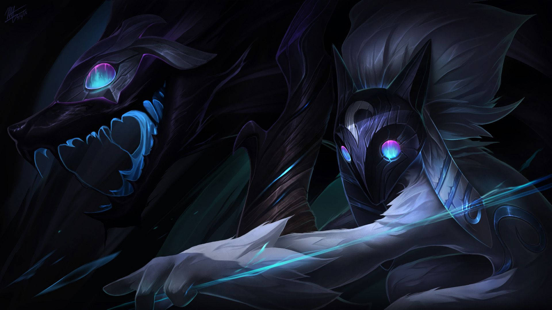 Summon Kindred, the Eternal Hunters of League of Legends Wallpaper