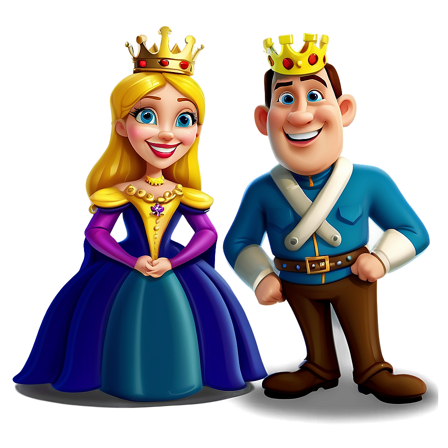 King And Queen Cartoon Character Png Dsc PNG