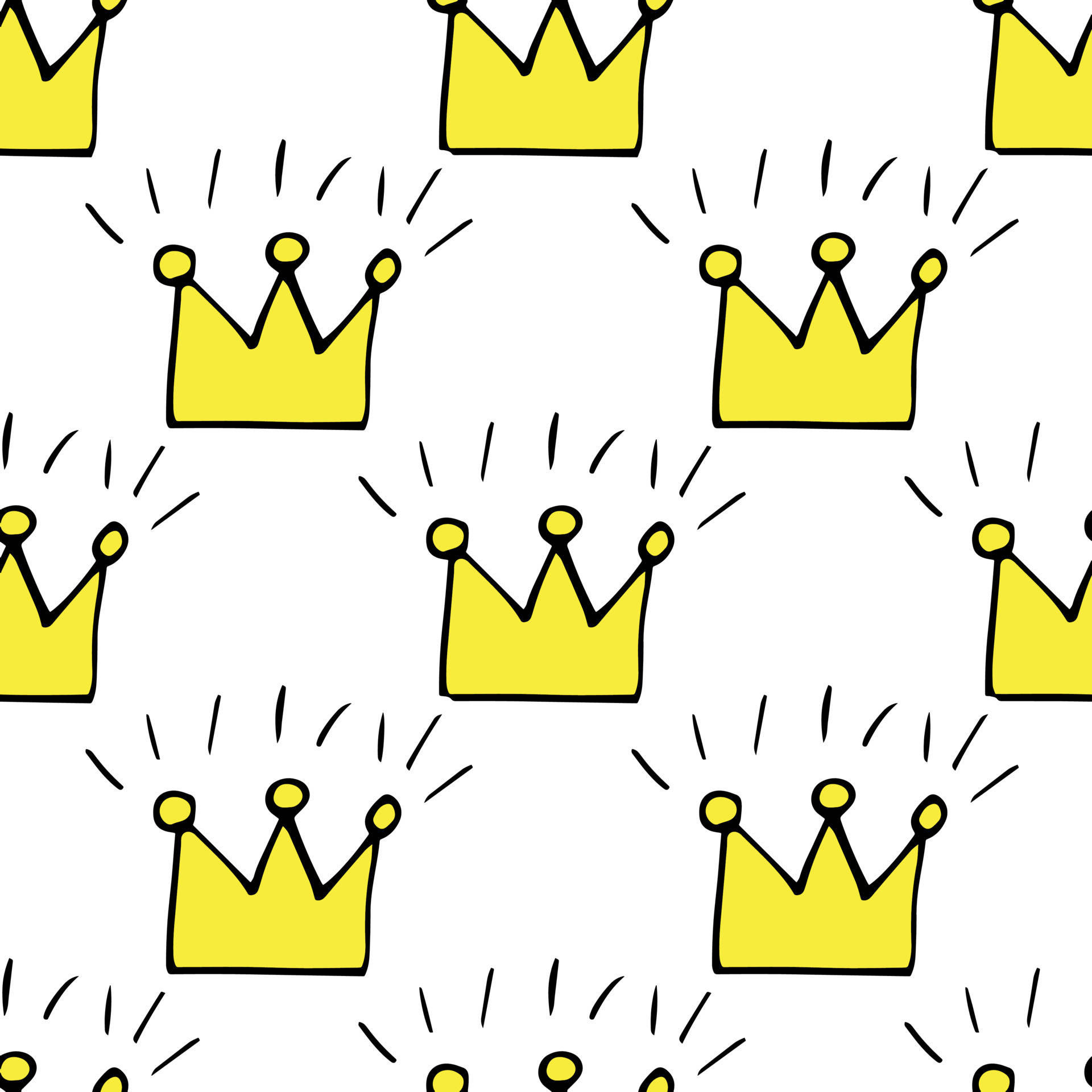 Kong og Dronning Krone Mønster Tapet Wallpaper