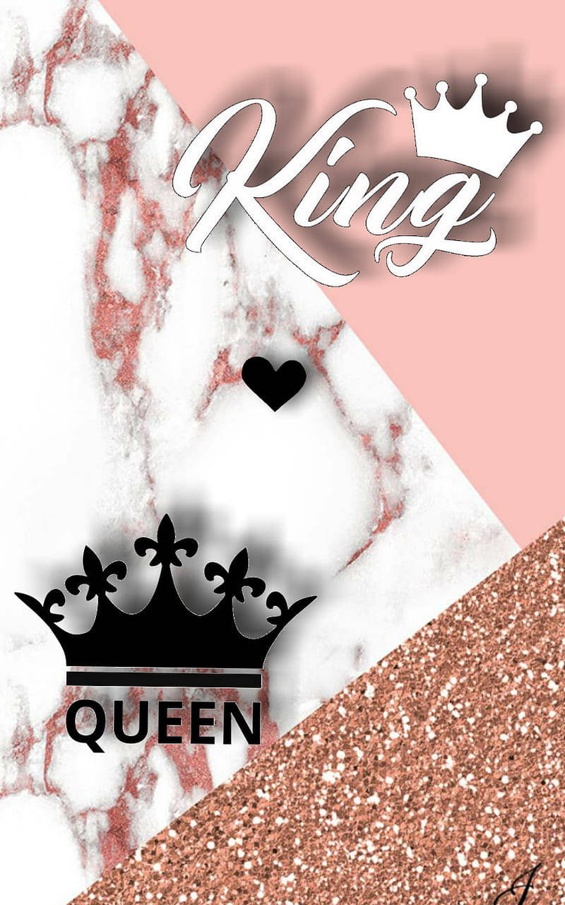 King And Queen Crown Pink Background Wallpaper