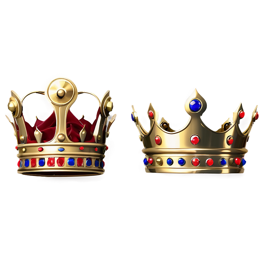 King And Queen Crowns Together Png 06252024 PNG