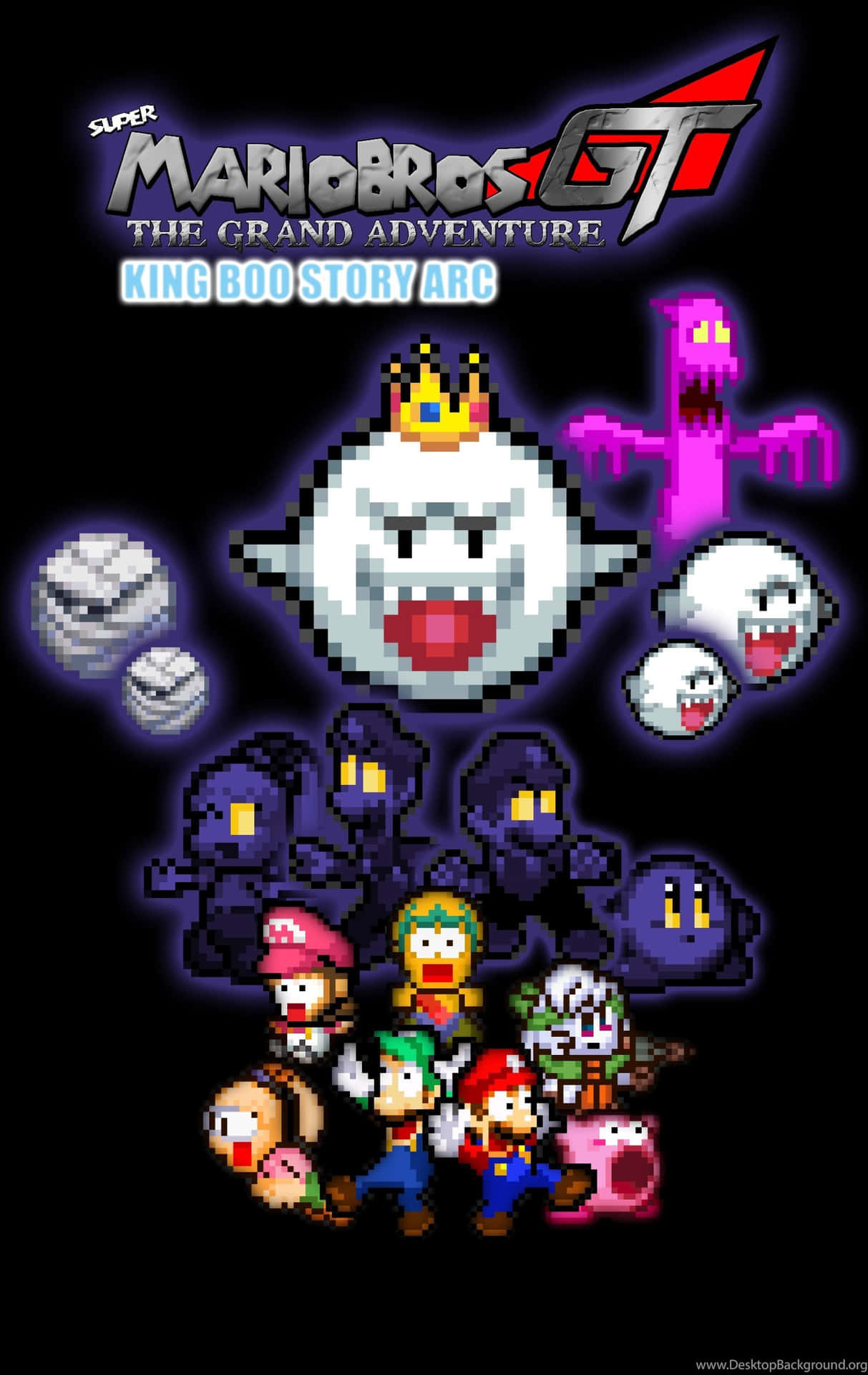 Mighty King Boo Grinning in Battle Wallpaper