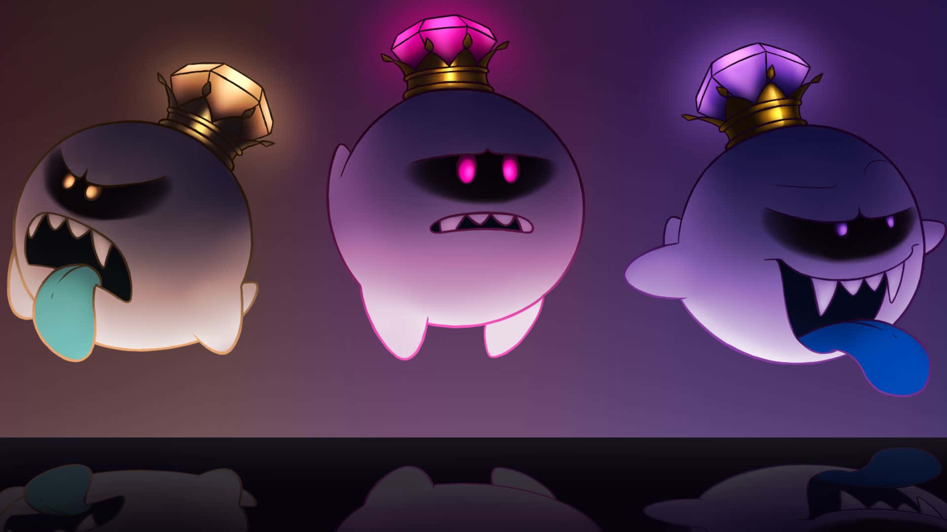 Spooky King Boo in action during gameplay Wallpaper