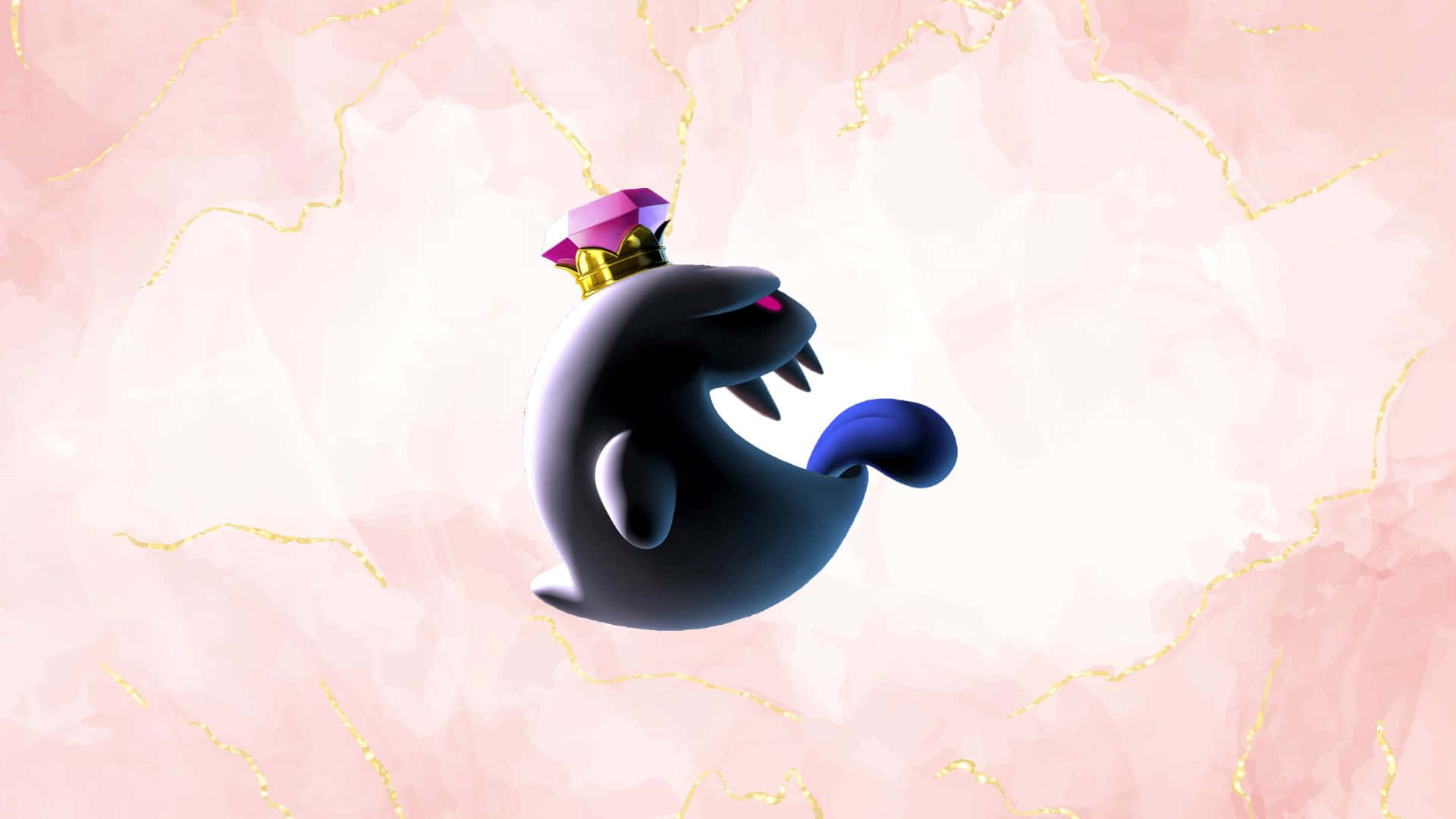 Fearsome King Boo ruling the ghostly kingdom in high-resolution wallpaper. Wallpaper
