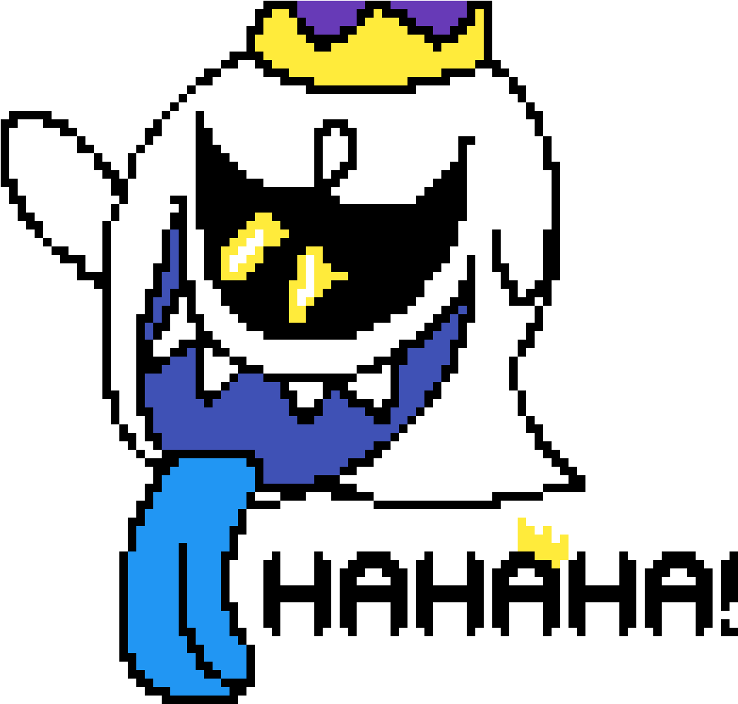 King Boo Pixel Art Laughing.png PNG