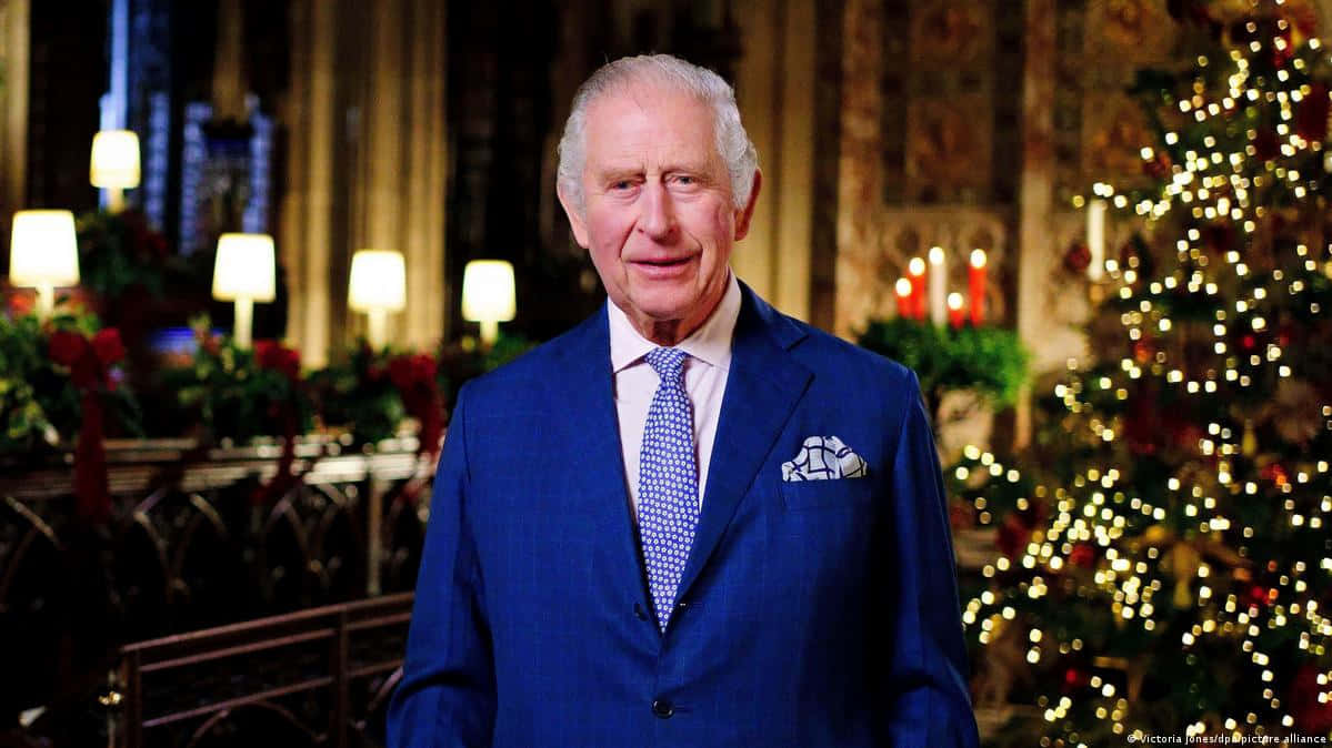 King Charles Delivering His First Christmas Speech Wallpaper