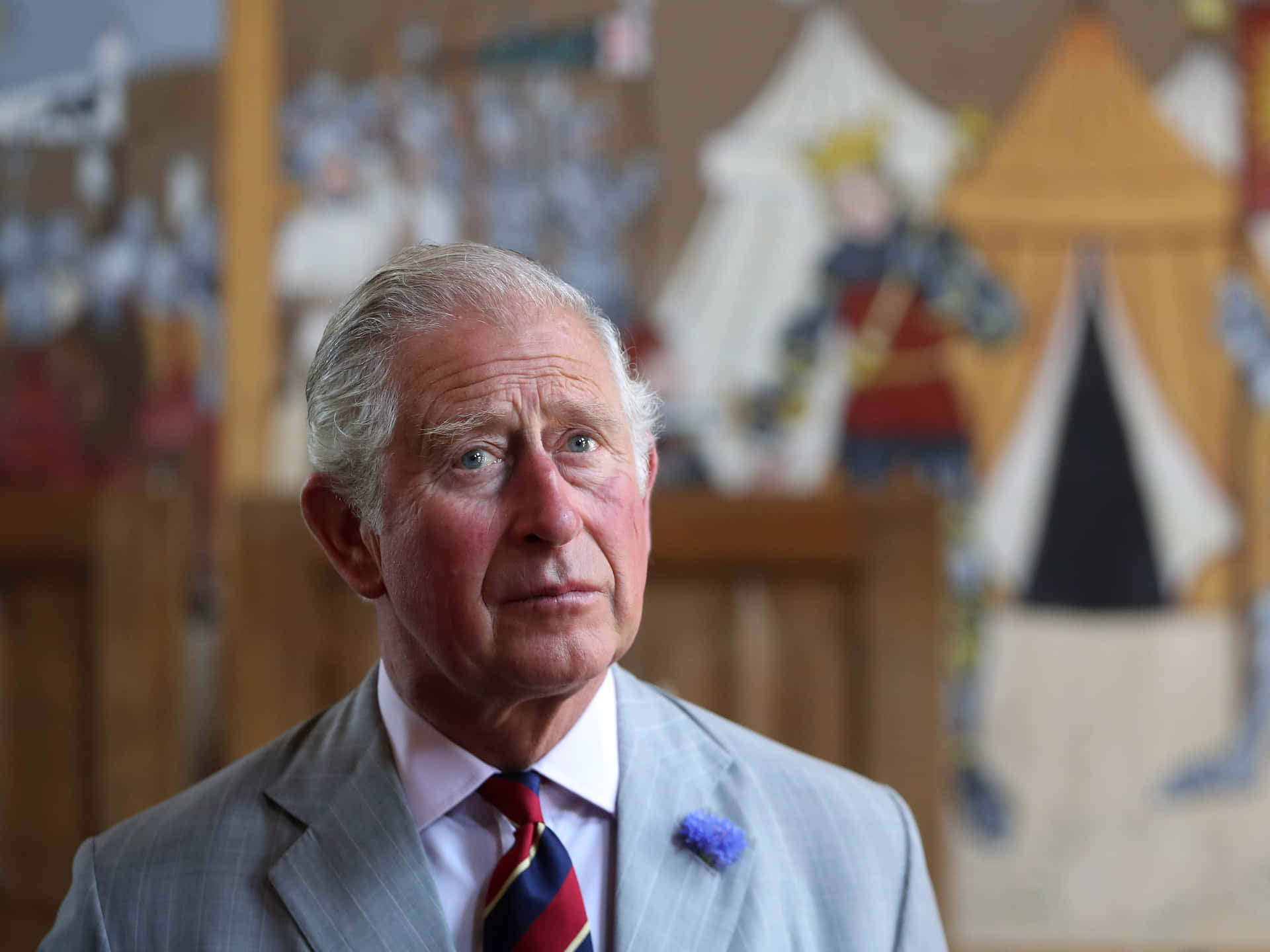 King Charles III With Blue Lapel Flower Wallpaper