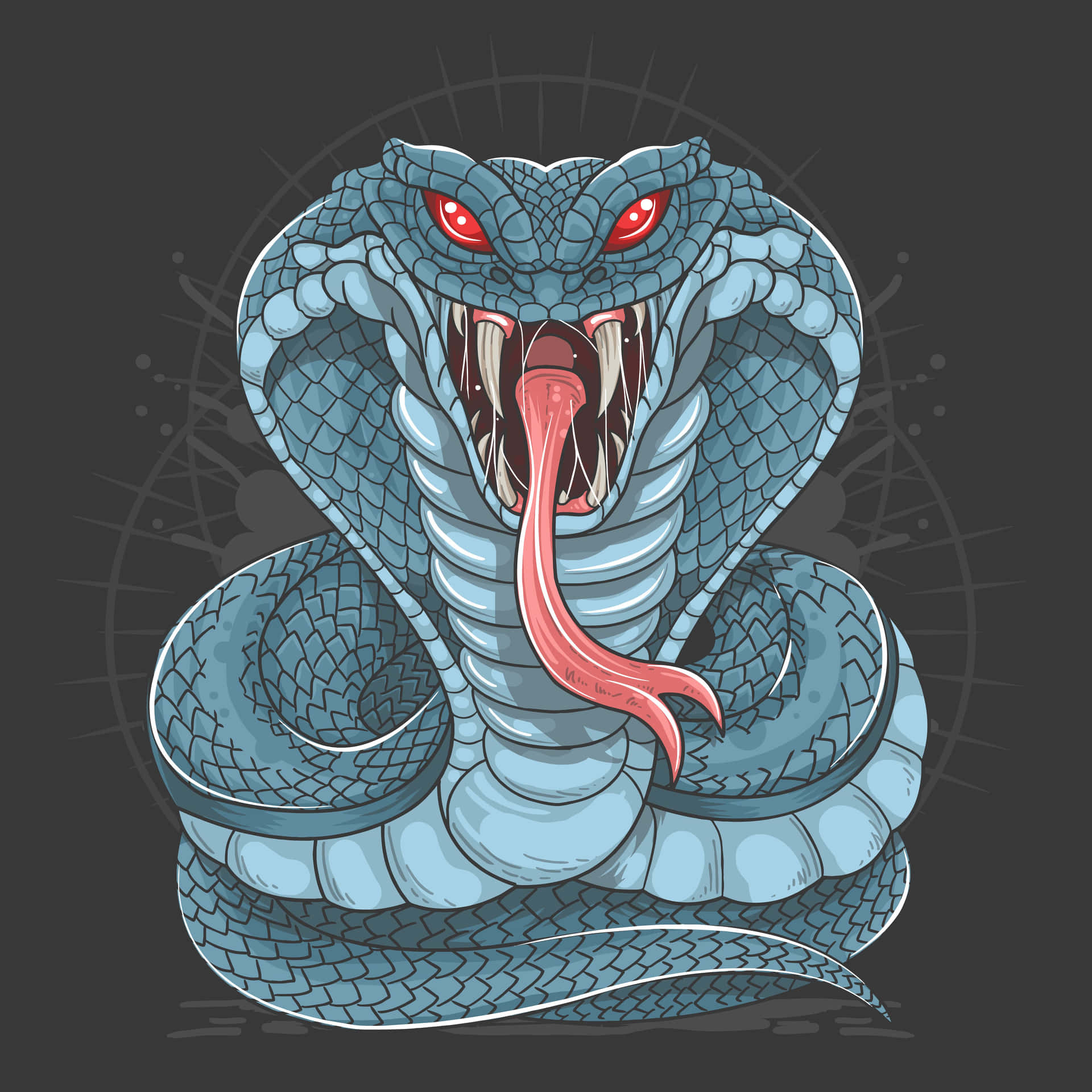 Image  Intimidating king cobra in motion