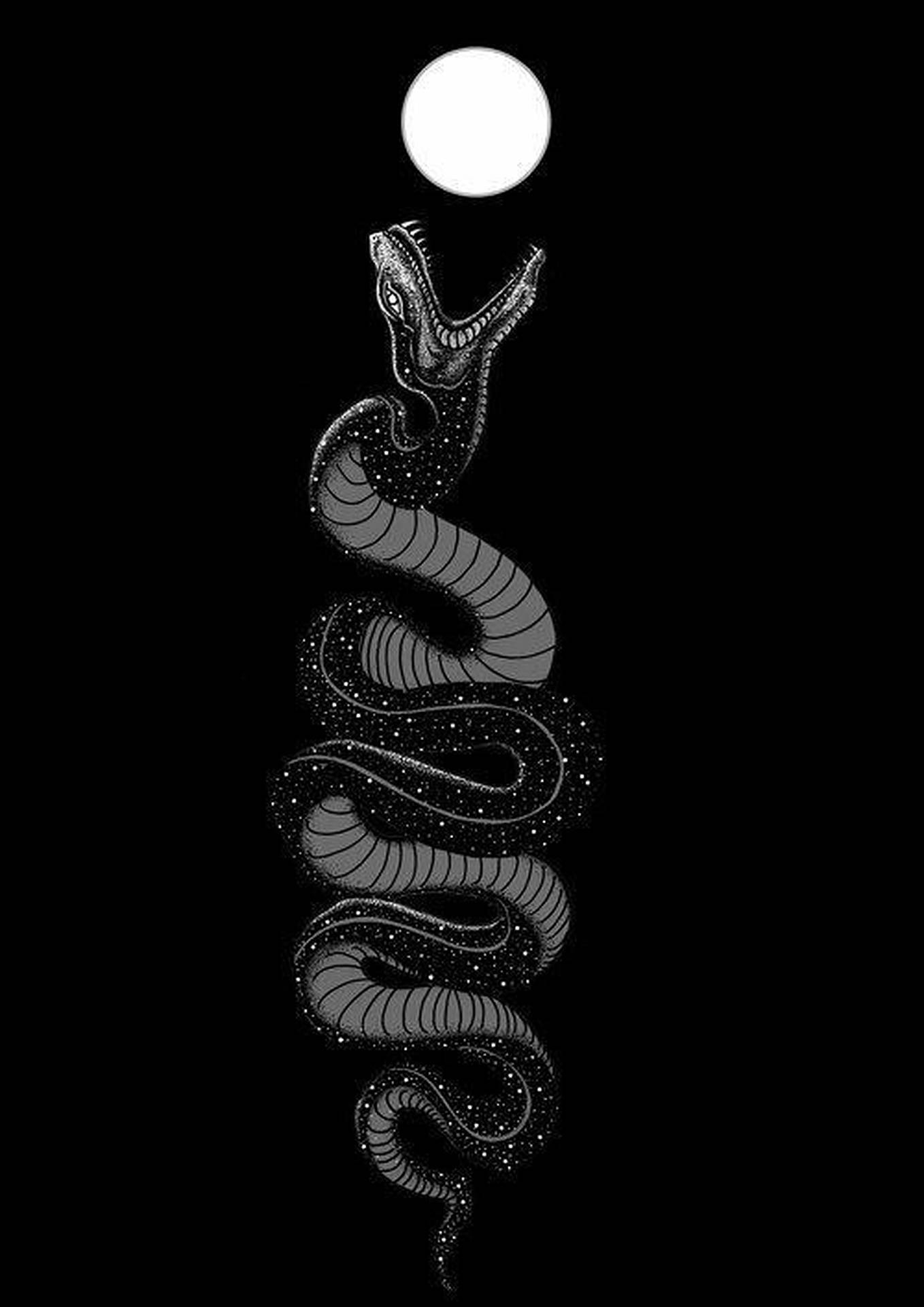 King Cobra With Moon Wallpaper