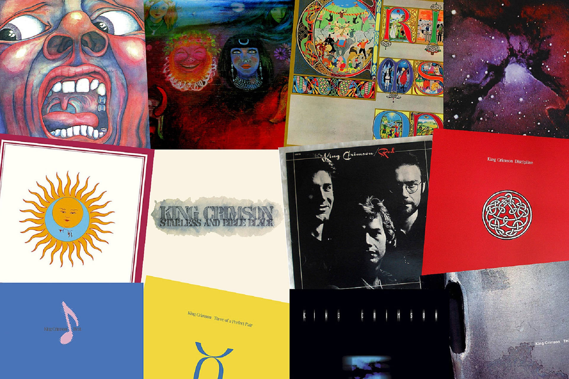 Colecciónde Álbumes De King Crimson Fondo de pantalla