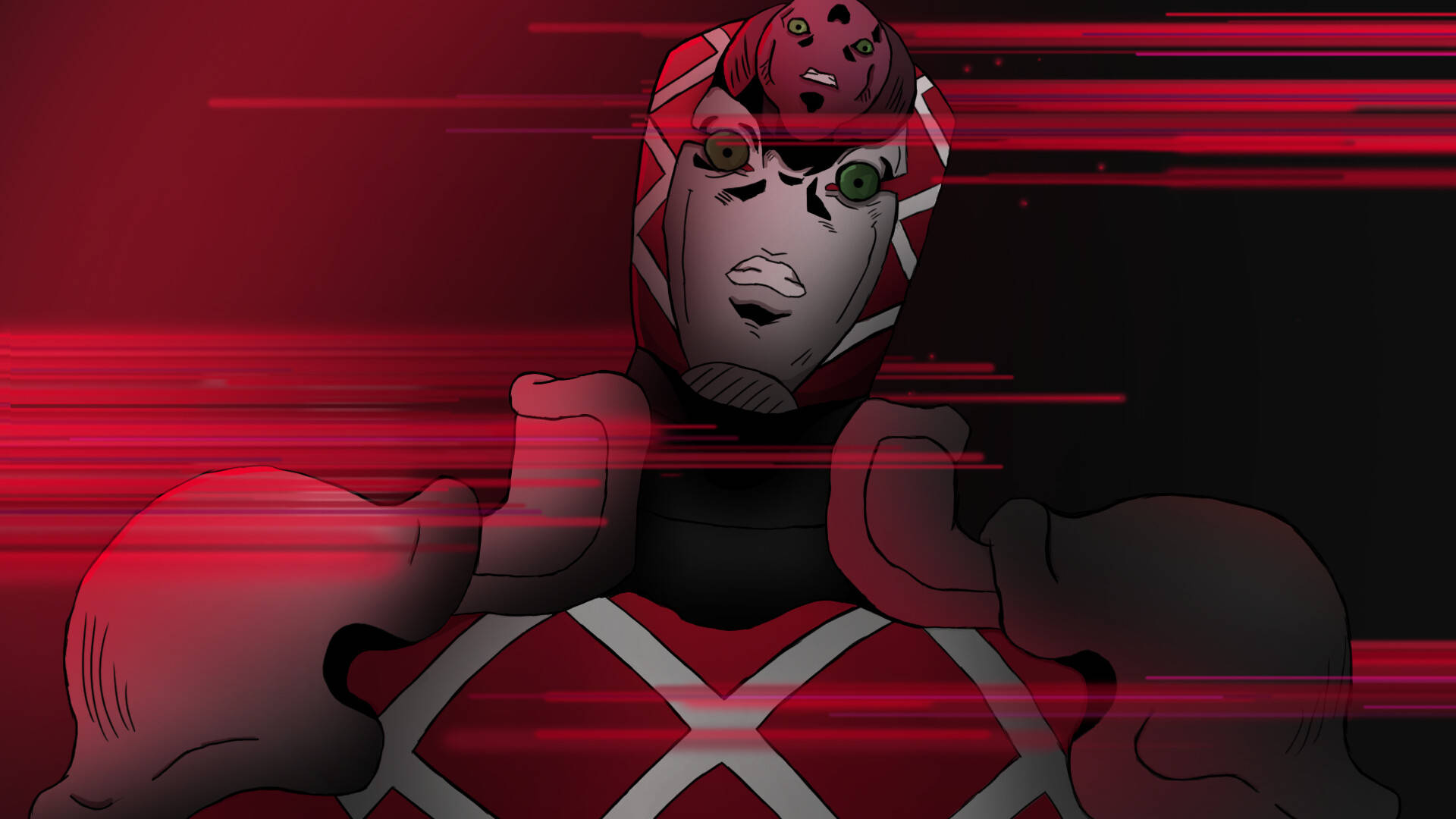 King Crimson Red Armor skaber et stærkt udtryk på computeren. Wallpaper