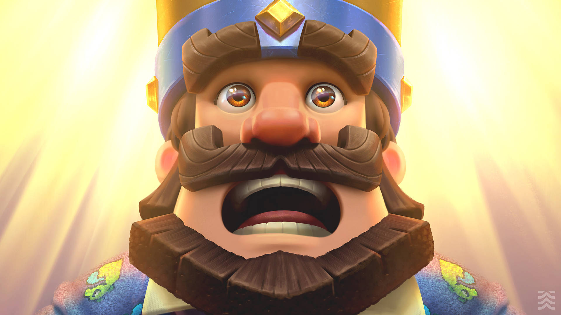 King From The Clash Royale Phone Game Looking Surprised Wallpaper