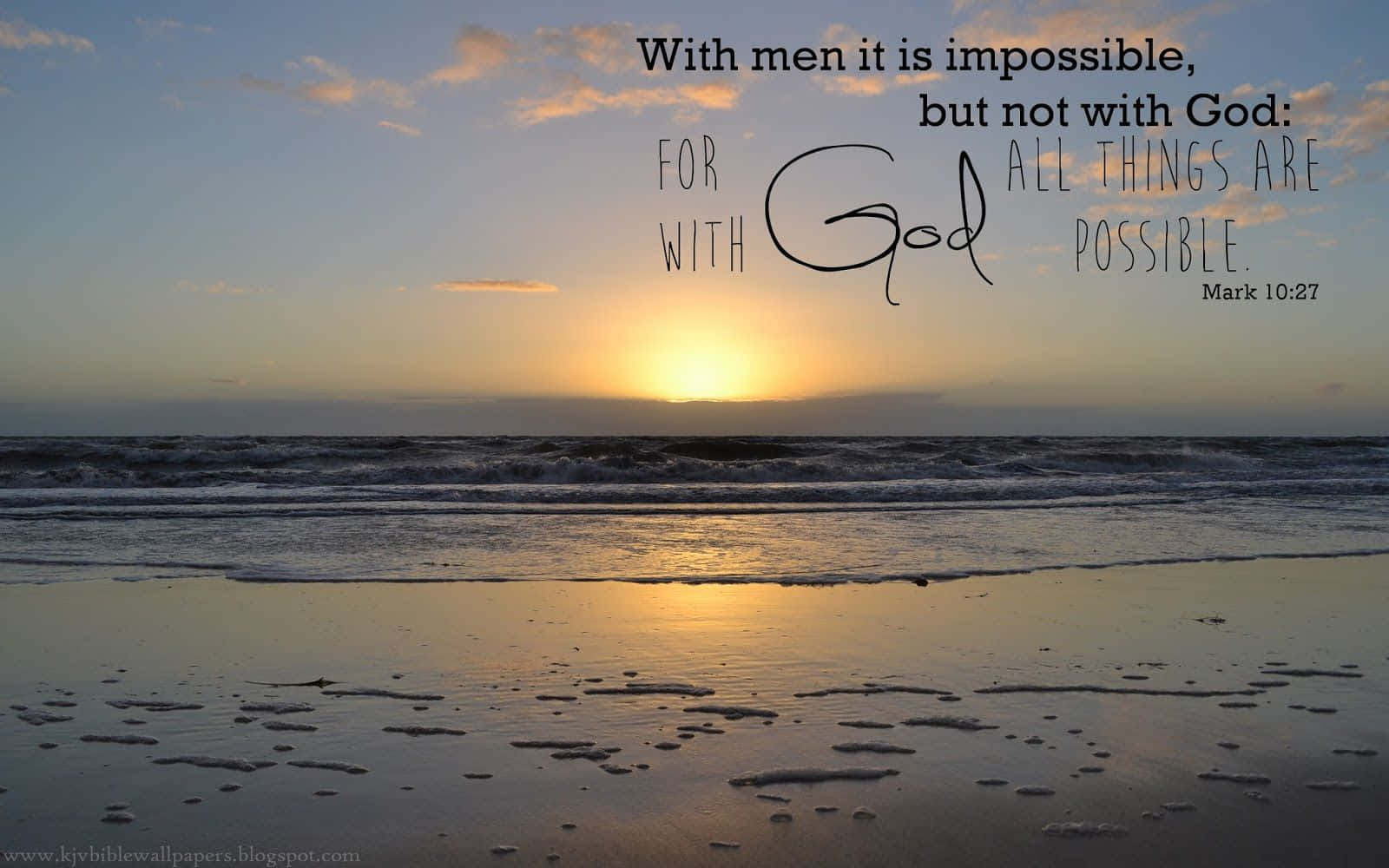 A Sunset With The Words, With Men Is Impossible Wallpaper