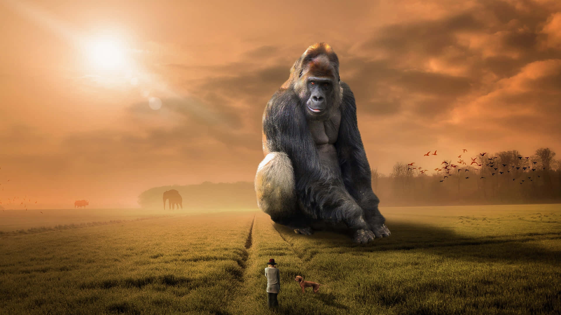 "See the mighty King Kong on the big screen in 4K ultra-high definition." Wallpaper