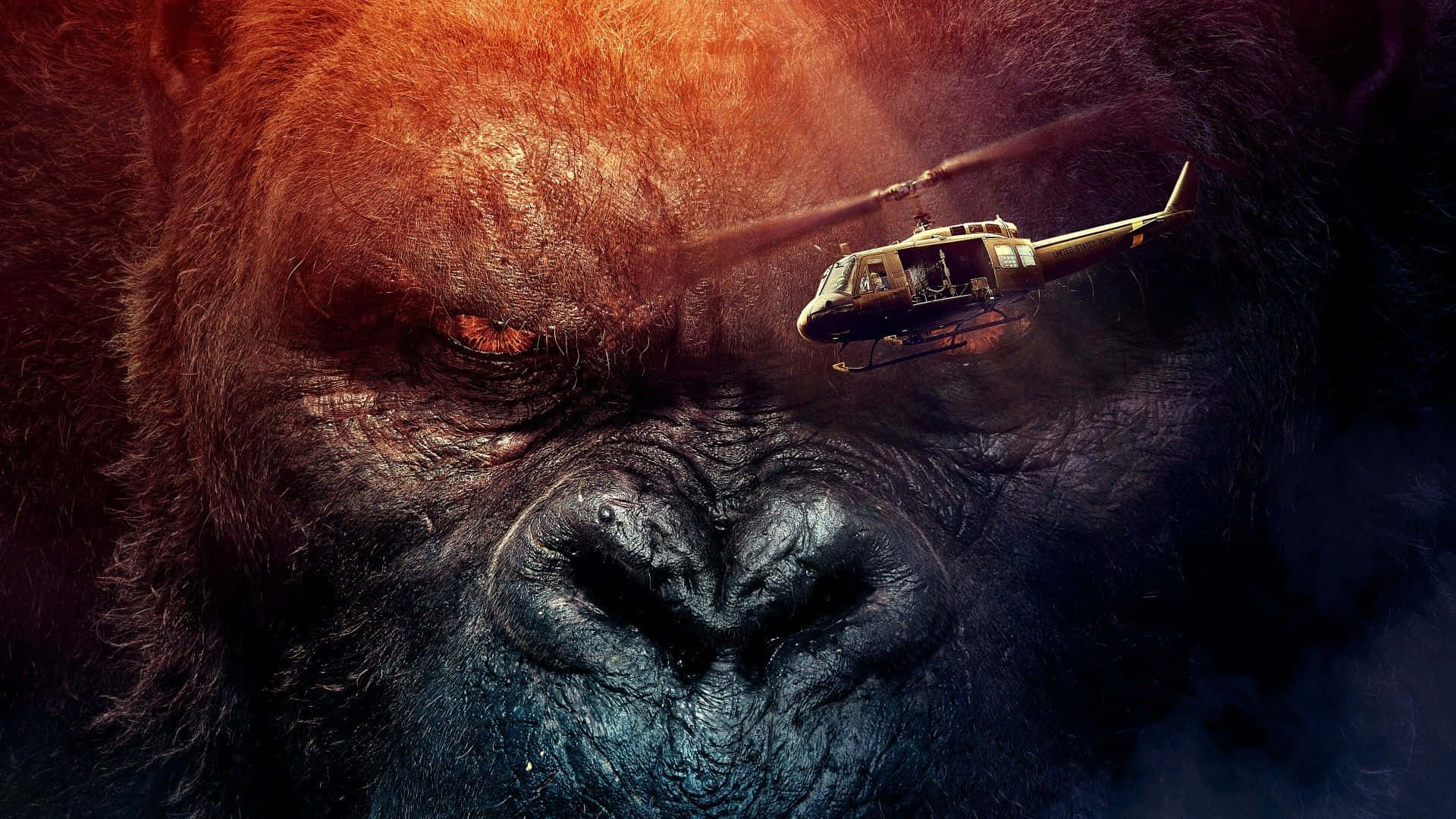 The Gigantic King Kong roars fiercely Wallpaper