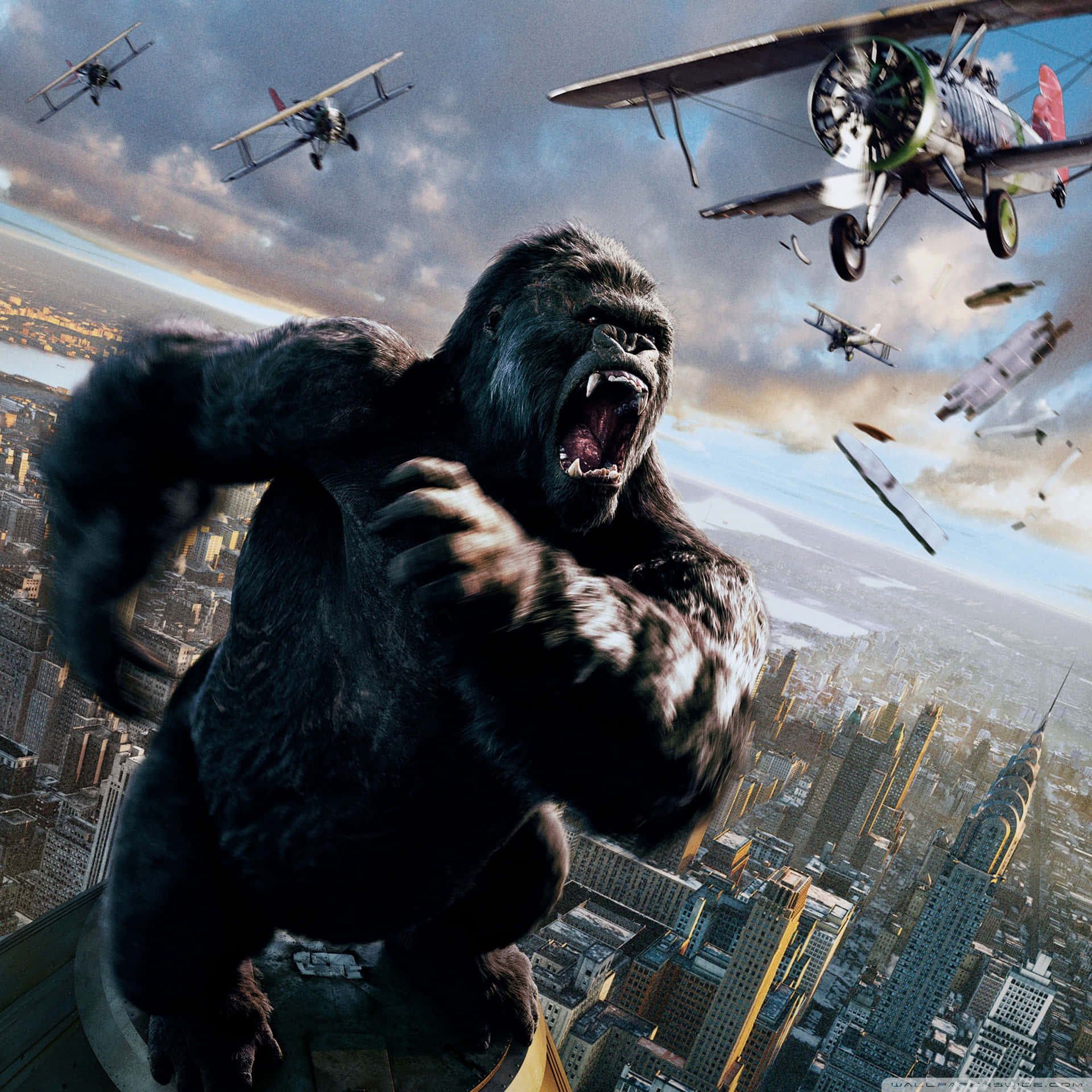 Dyk ned i handlingen af King Kong i 4K Kinematisk Tapet. Wallpaper
