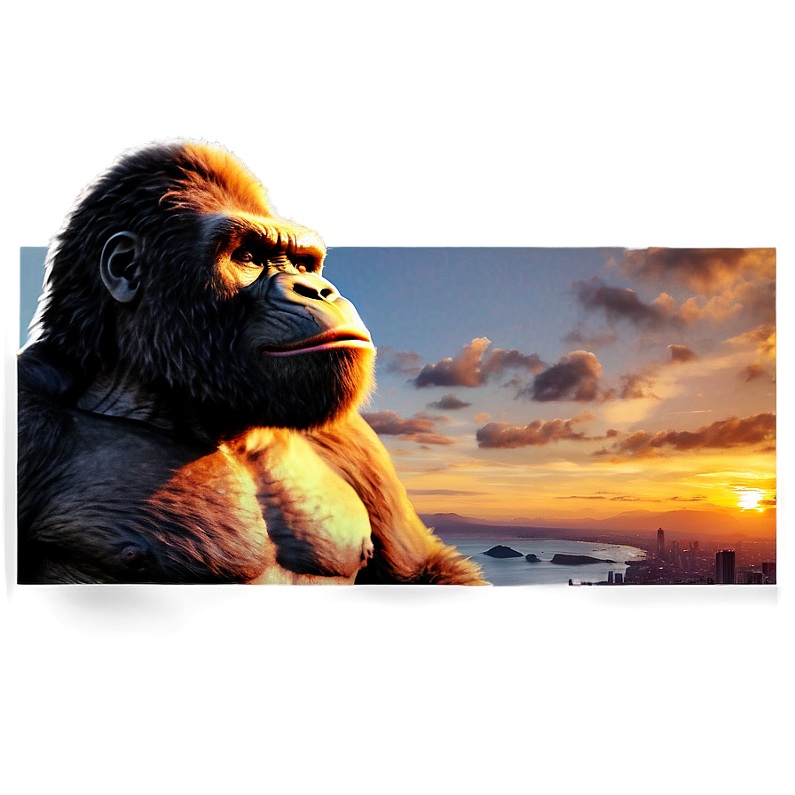 King Kong Sunset Background Png 05232024 PNG
