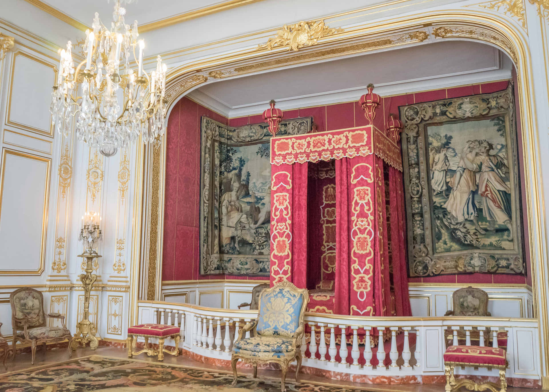 Konge Louis XIV Soveværelse Chateau De Chambord Wallpaper