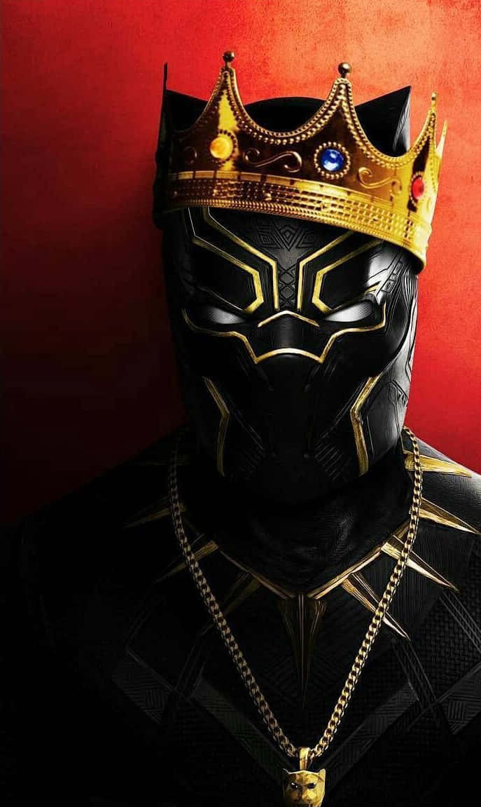 Marvel Black Panther necklace, Black Panther, Black, Ruthenium plated