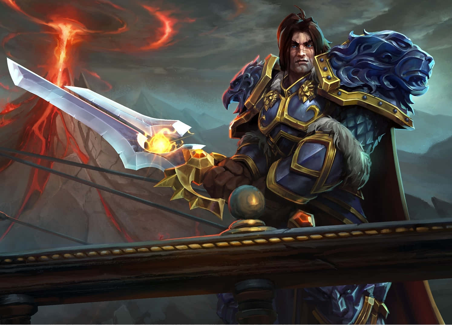 Koning Varian Wrynn Warcraft Kunst Achtergrond