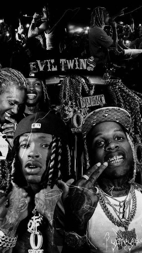 Download King Von And Lil Durk Greyscale Collage Wallpaper | Wallpapers.com