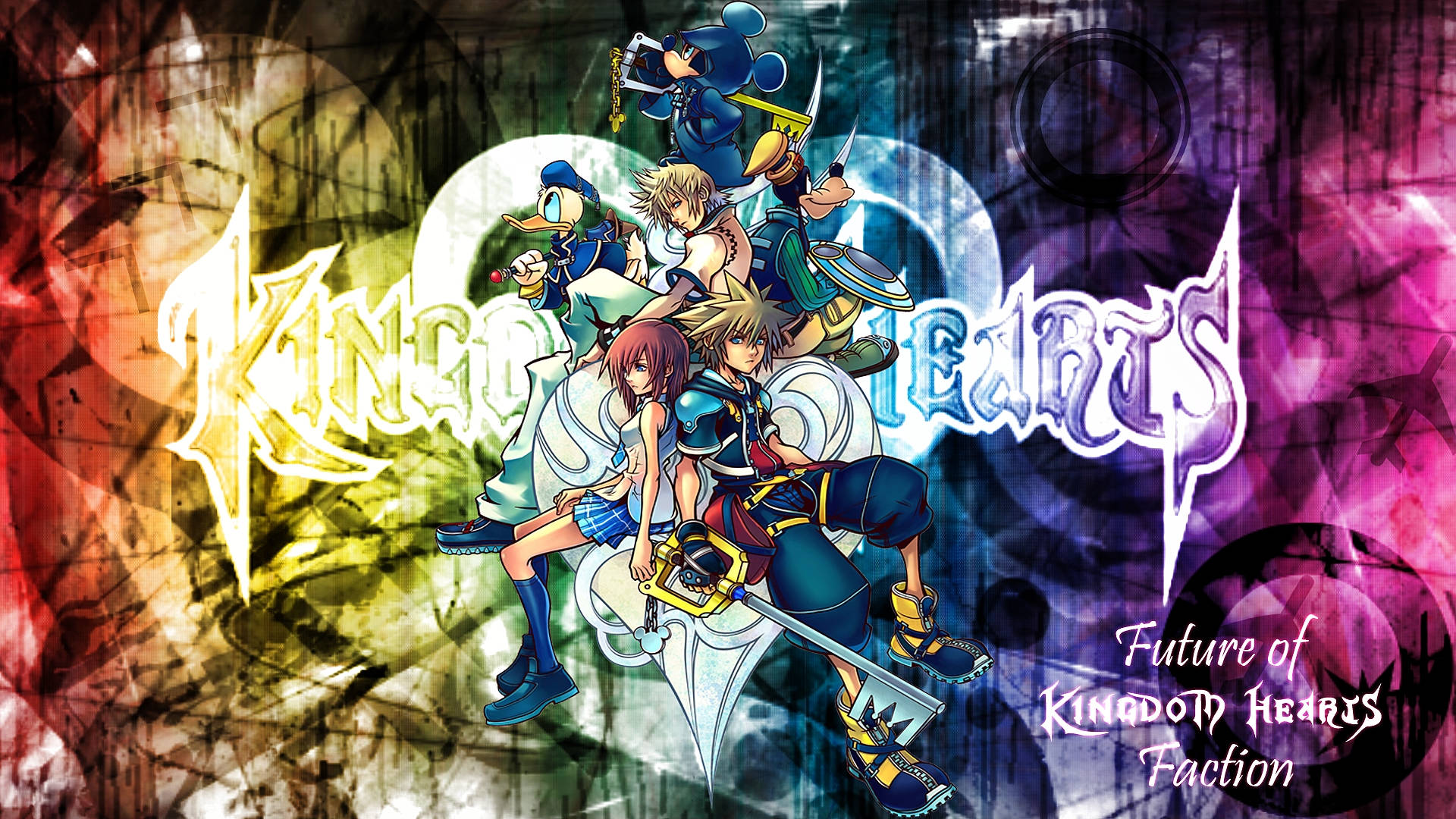 Kingdom Heart Logo On Abstract Design Background