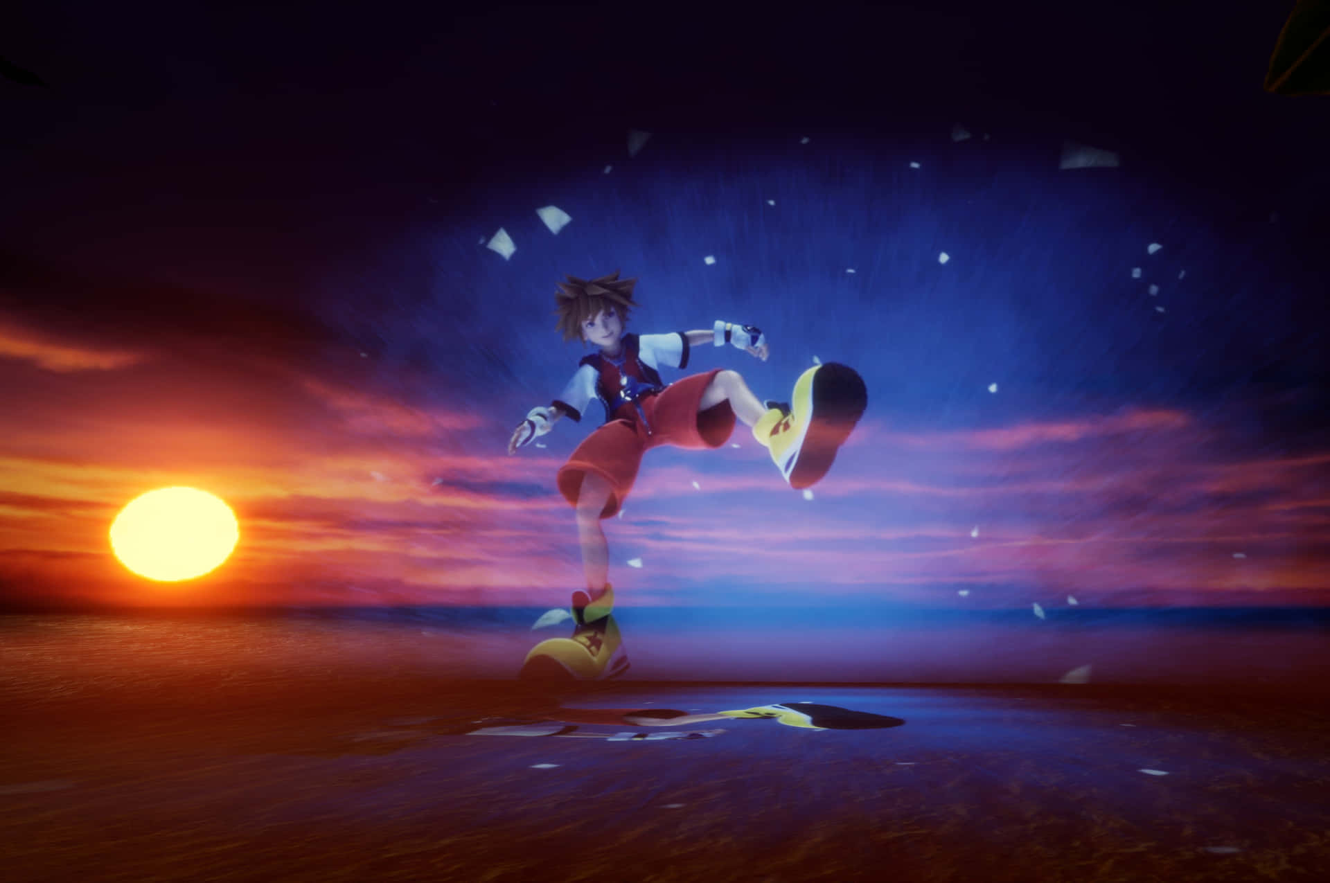 Sora, Donald, and Goofy Adventuring in Kingdom Hearts