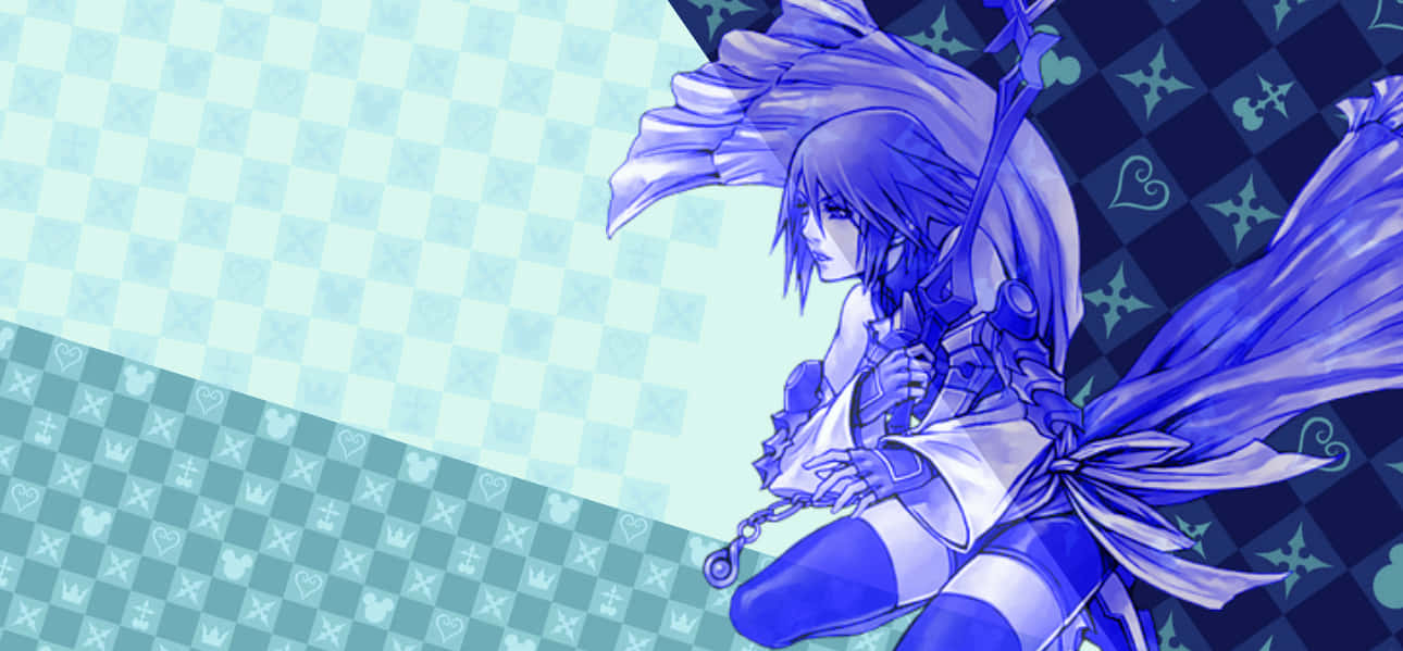 Journey through the Land of Departure with Kingdom Hearts Aqua Wallpaper