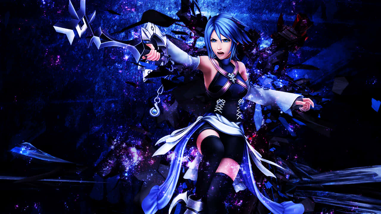 "Kingdom Hearts Aqua Stands in the Heart of the Galaxy" Wallpaper