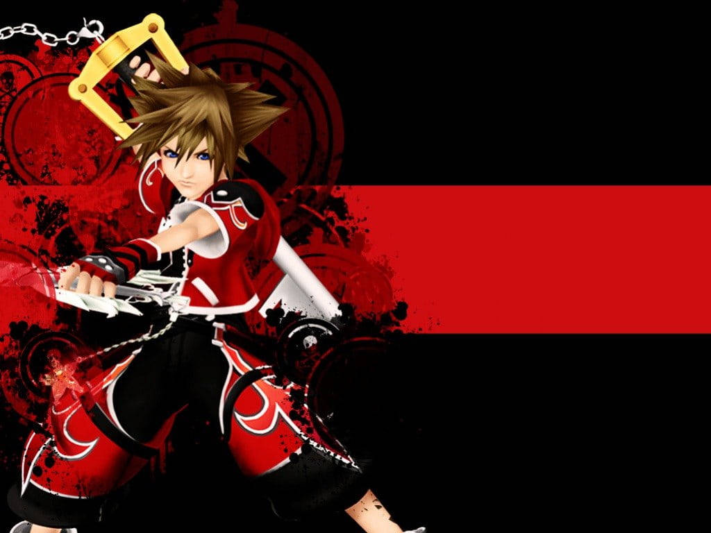Kingdom Hearts Black And Red Gaming Background
