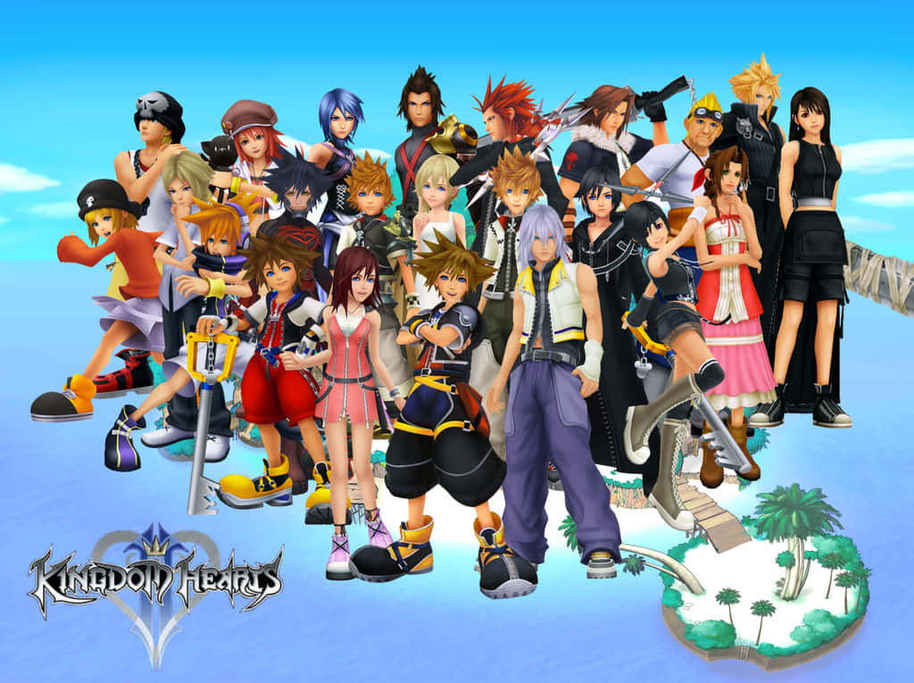 Celebrate the Magic with Kingdom Hearts Characters Wallpaper