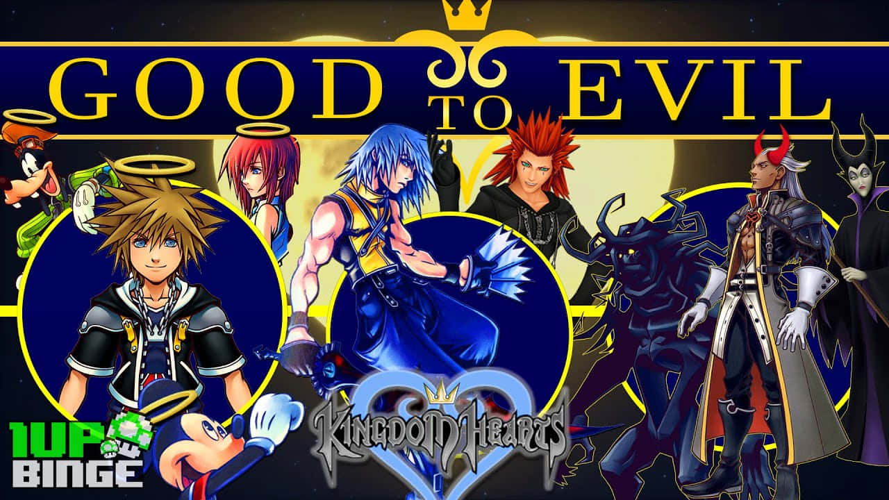Kingdom Hearts Characters Ready for Action Wallpaper