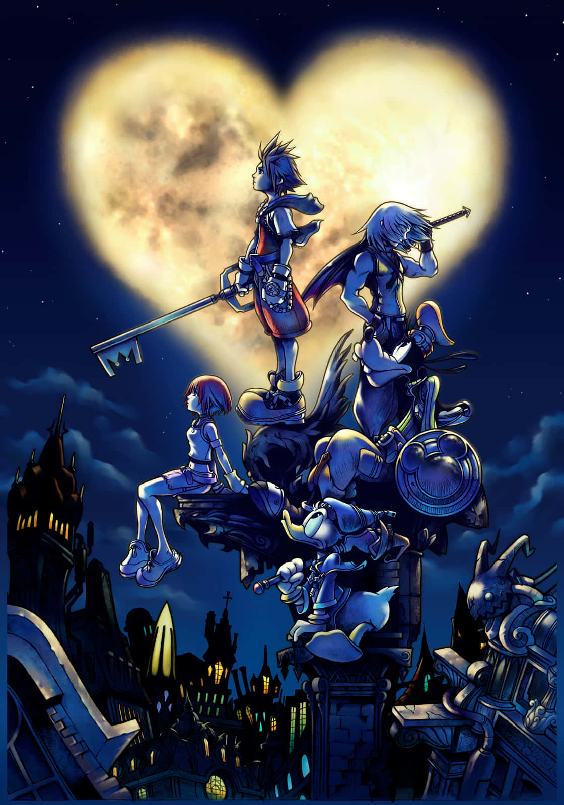 Kairide Kingdom Hearts Empuñando Su Llave Espada Destiny's Embrace Fondo de pantalla