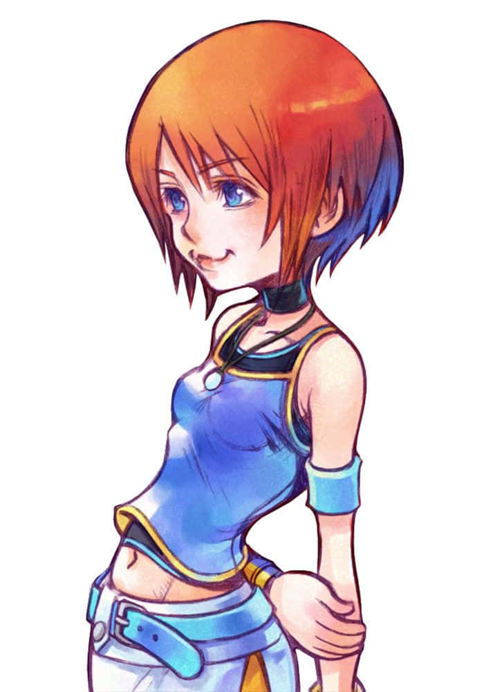 Kairi,la Portadora De La Llave Espada, Es Un Personaje Importante En Kingdom Hearts, De Pie En Medio De Nubes Etéreas. Fondo de pantalla