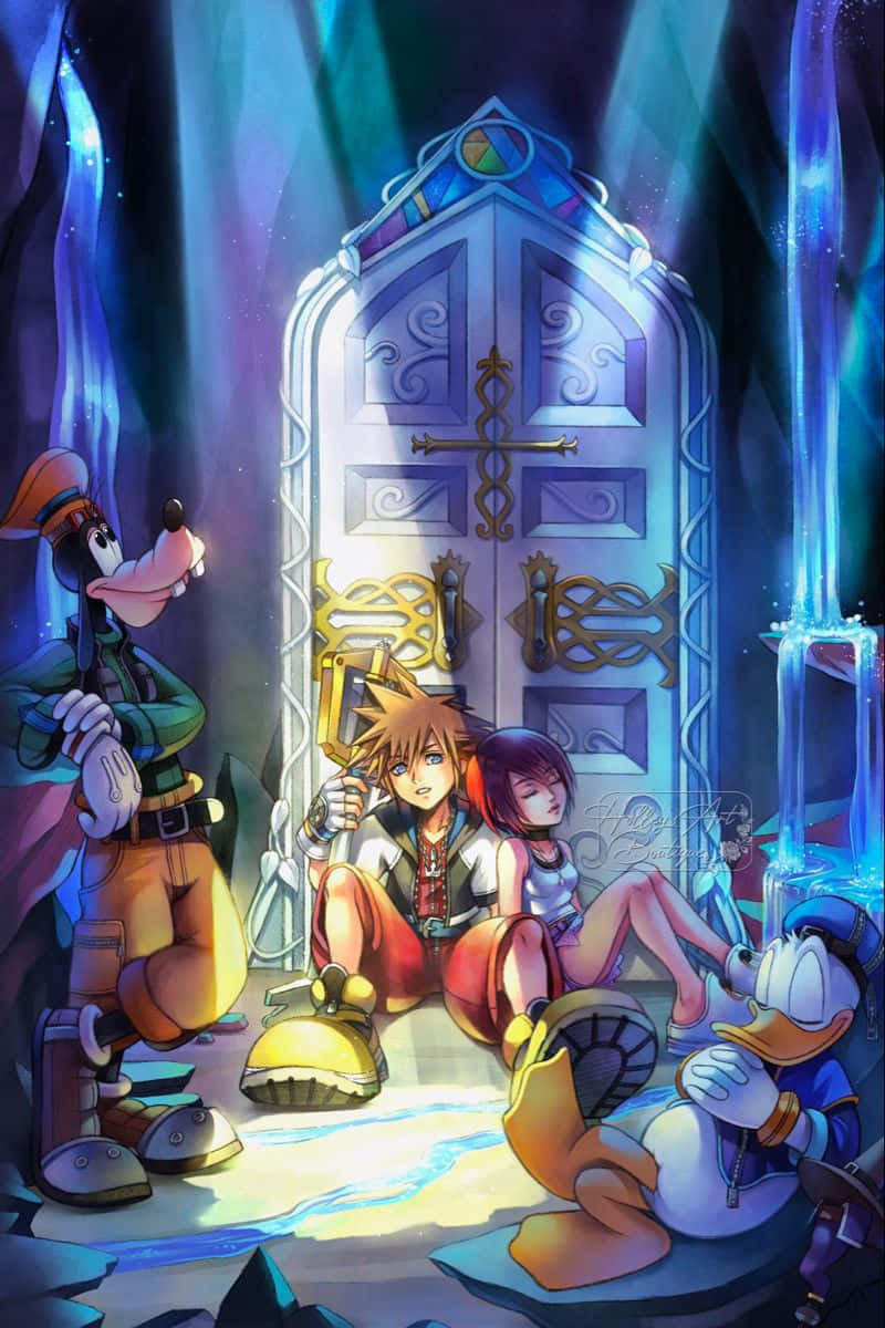 Kairide Kingdom Hearts Empuñando Su Llave Espada. Fondo de pantalla