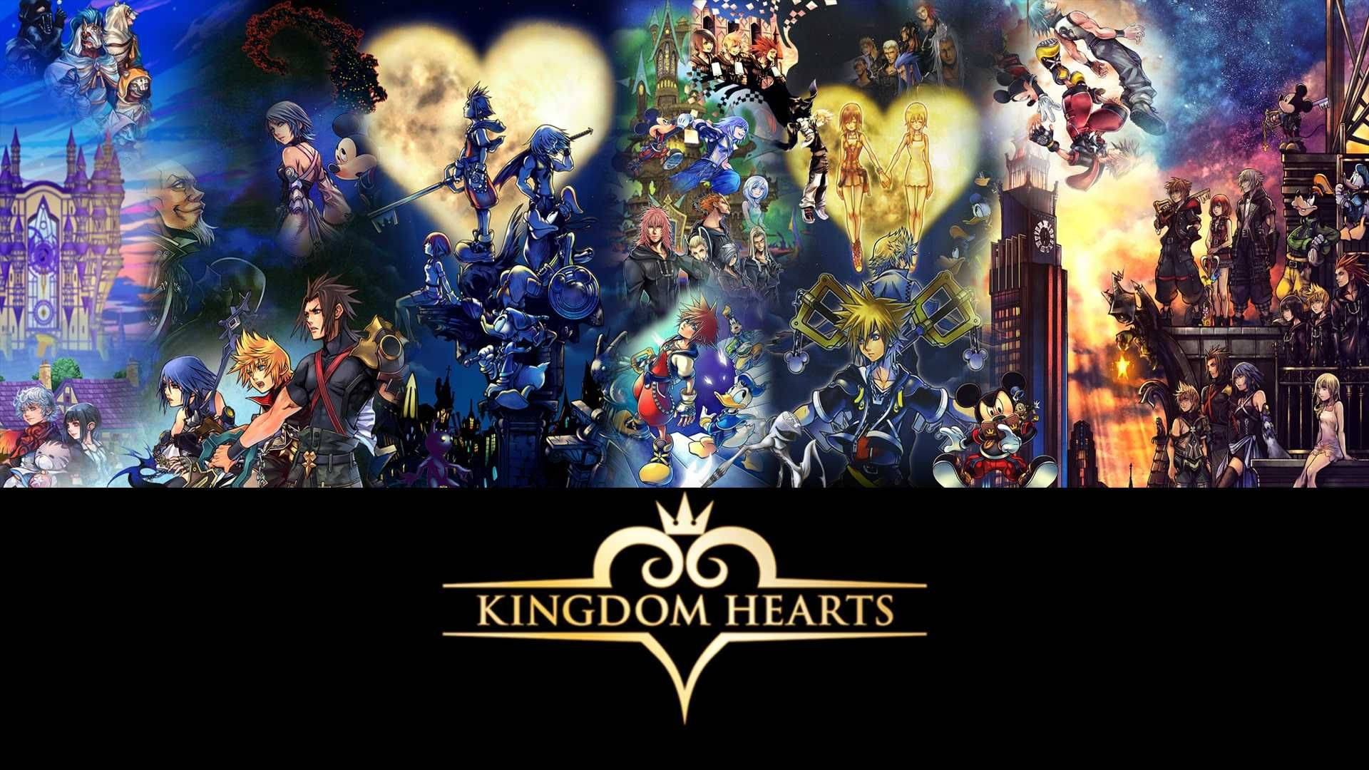 Logode Kingdom Hearts Sobre Un Fondo Oscuro Fondo de pantalla