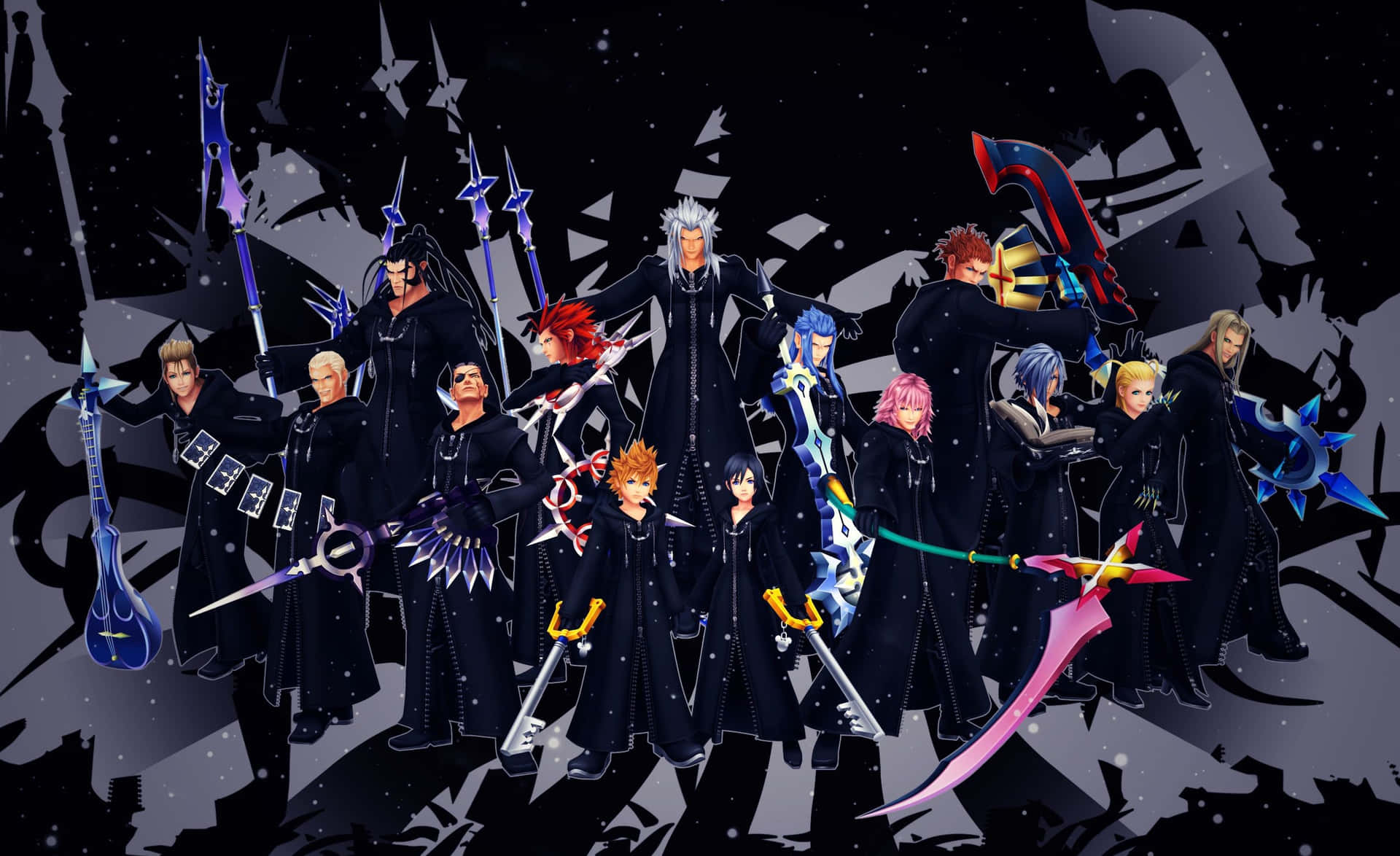 Caption: The Mighty Organization XIII in Kingdom Hearts Wallpaper