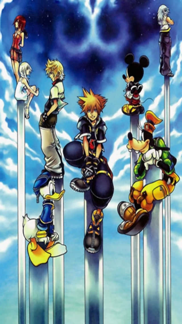 Omfamnaäventyret Med Kingdom Hearts-telefonen. Wallpaper