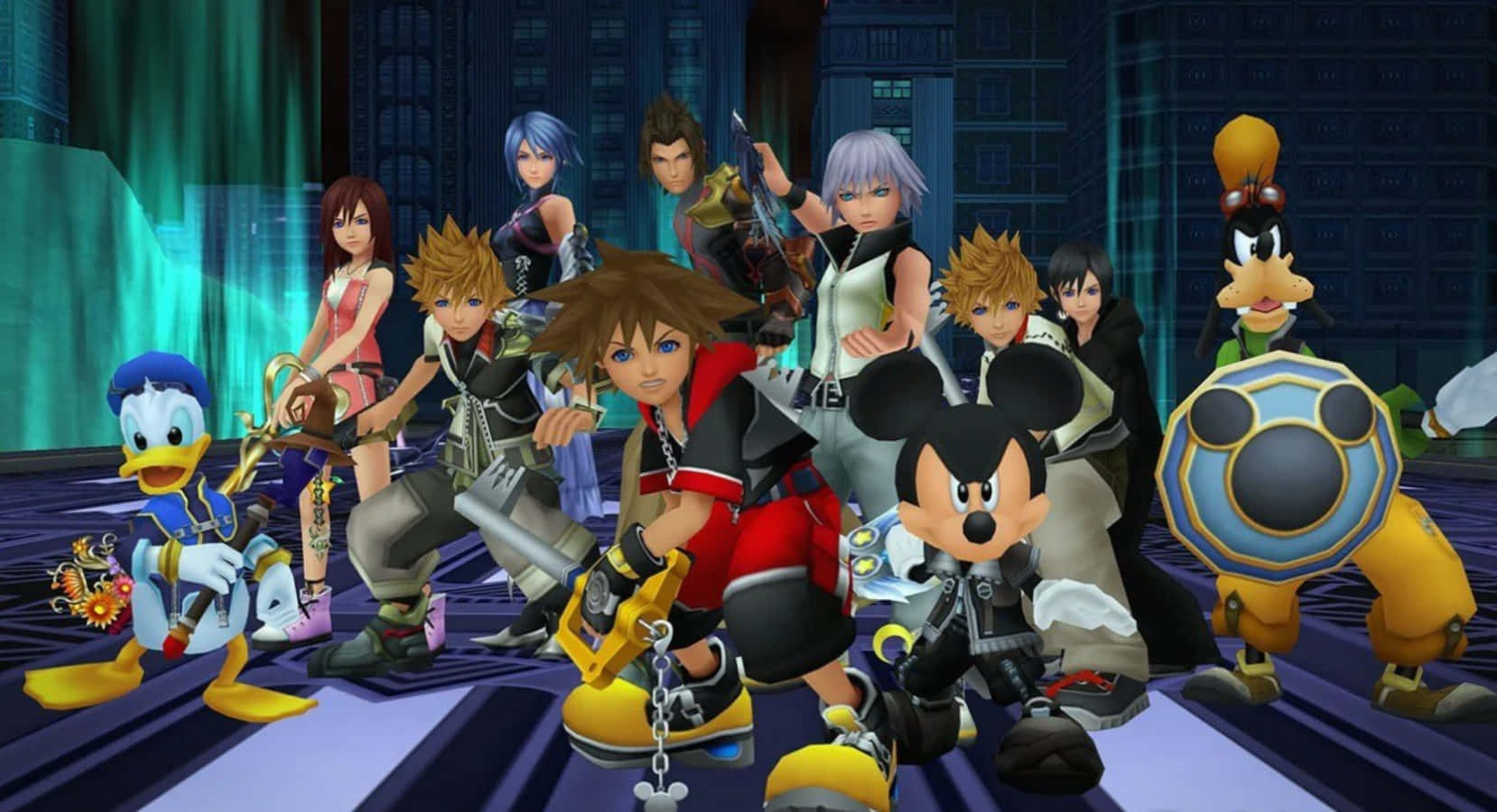 Blien Del Av Ett Episkt Äventyr Till Kingdom Hearts Världarna Genom Ditt Dator- Eller Mobilskrivbordsbakgrund.