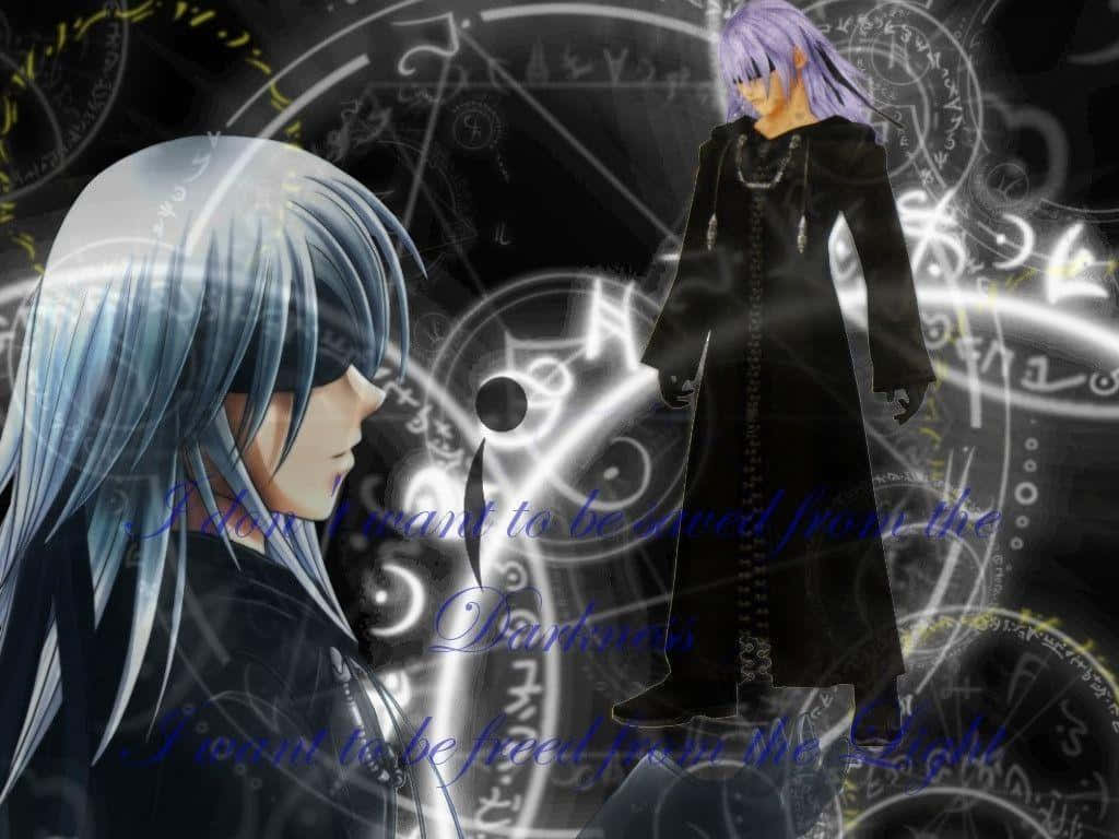 Riku,el Emblemático Personaje De Kingdom Hearts, En Una Pose Épica En Medio De Un Cautivador Fondo. Fondo de pantalla