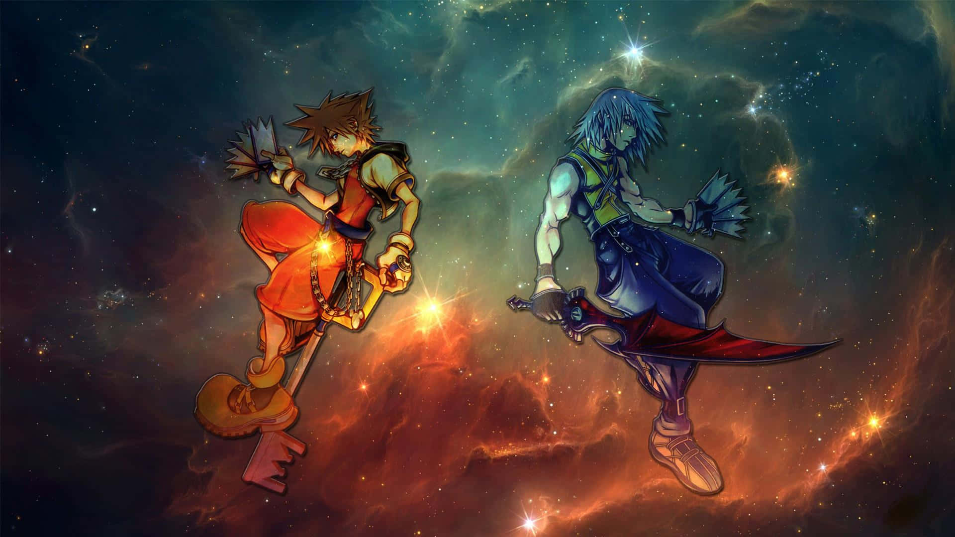 Riku from Kingdom Hearts standing strong against a mystical backdrop Wallpaper