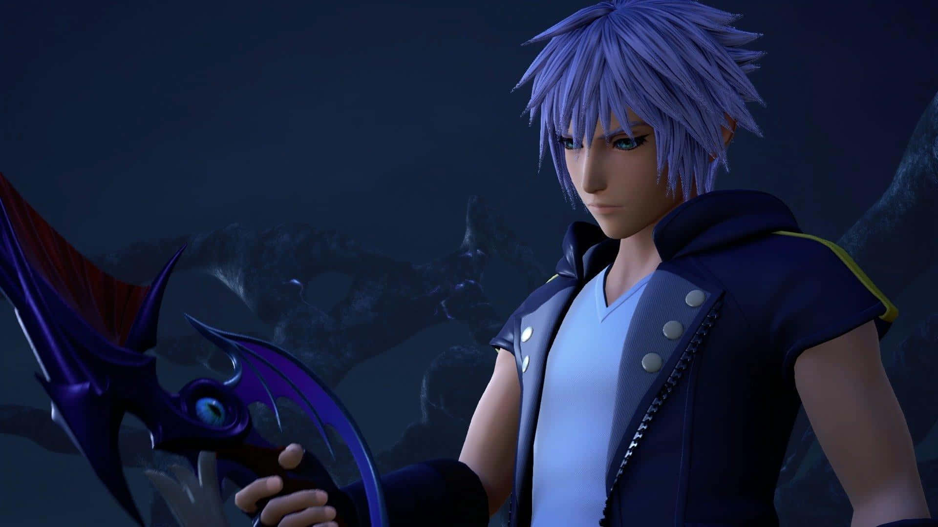 Riku standing strong in the realm of Kingdom Hearts Wallpaper